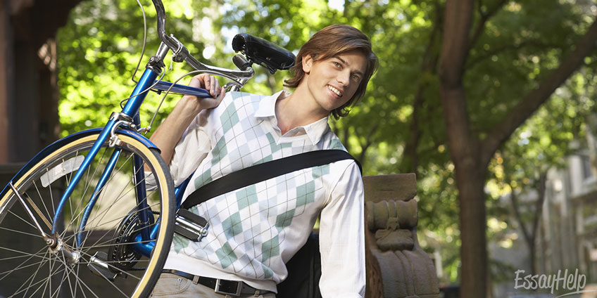 Young Man with Bicycle